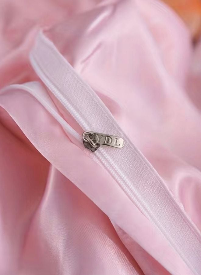 لونا هوم مقاس واحد 4 قطع (غطاء لحاف واحد - 160*210 سم. 1 ورقة مزودة - 100*200+30 سم. 2 غطاء للوسائد - 50*75 سم.). مجموعة الفراش بدون حشوة تتميز بتصميم فراشة وردية ساحرة. - Image 4